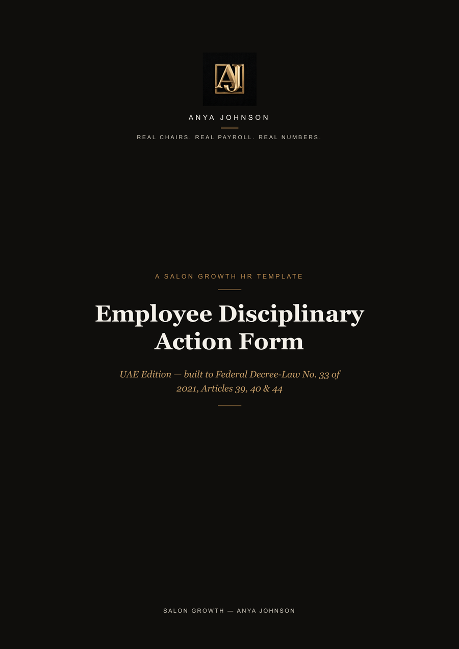 Employee Disciplinary Action Form — UAE Edition