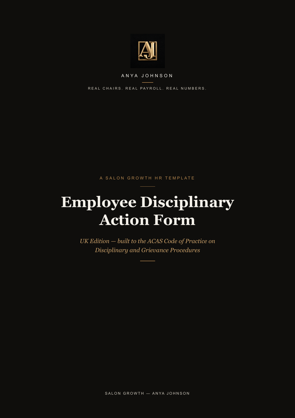 Employee Disciplinary Action Form — UK Edition