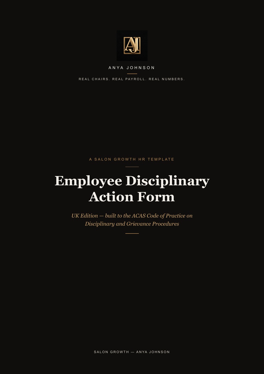 Employee Disciplinary Action Form — UK Edition